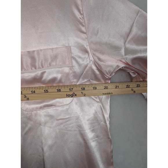 S Tony & Candice Pajama‎ Set Pink Satin Long Sleeve Sleepwear Loungewear - Picture 5 of 8